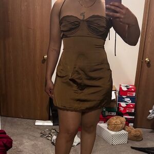 New Chocolate Mini Slip Dress
